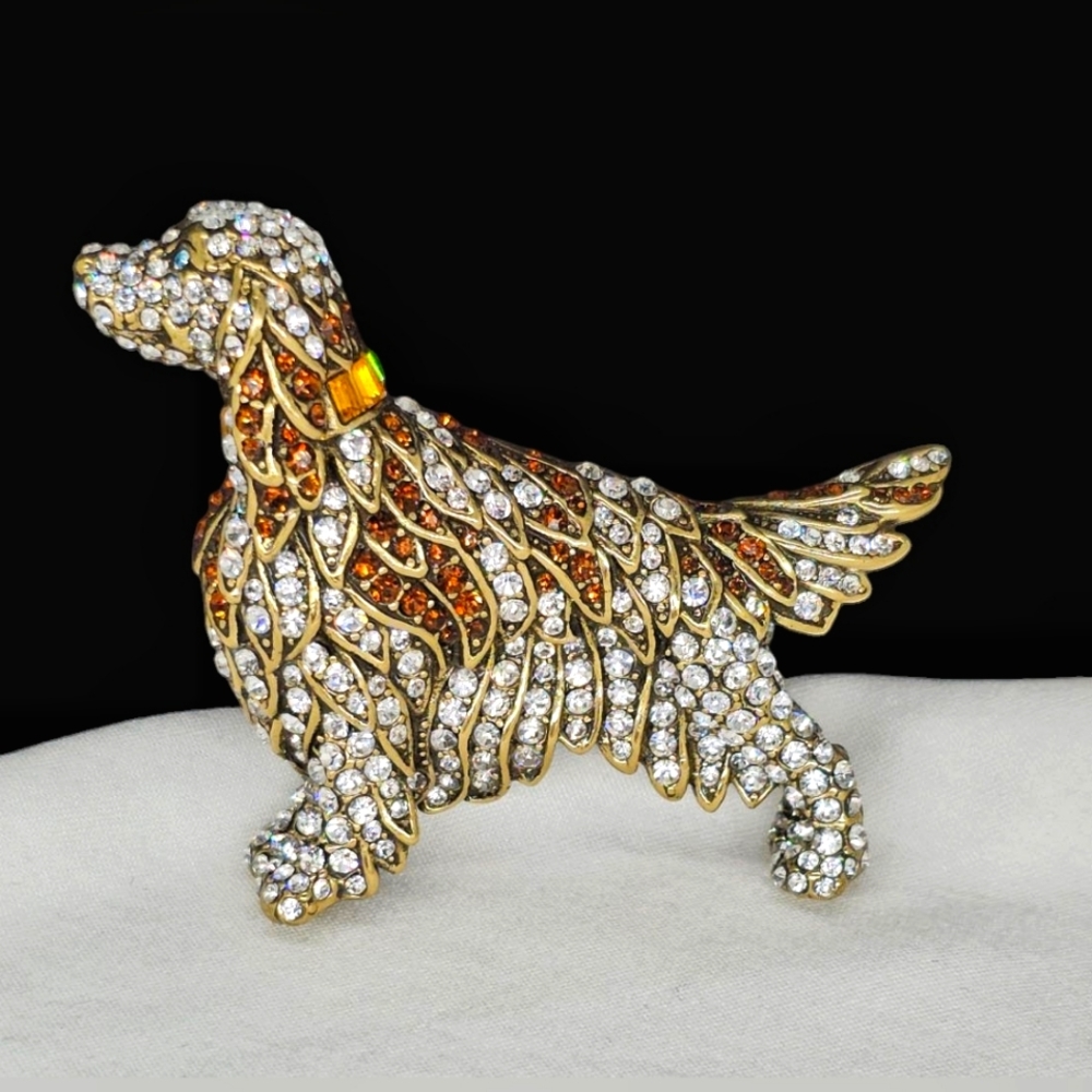 Heidi Daus Irish Pointer Setter Dog Pin Brooch